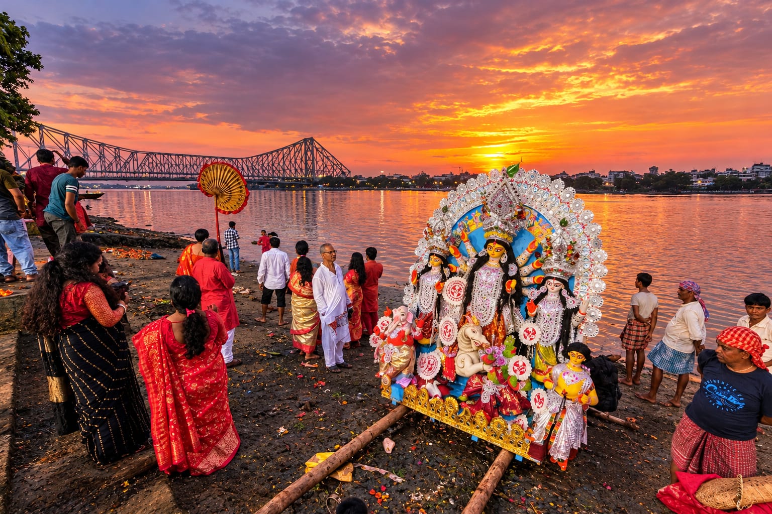 Celebration on the river in East India