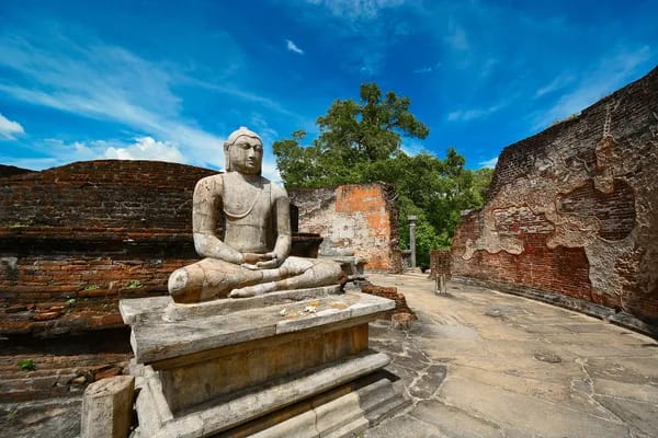 Buddha statue at a historic Sri Lankan site